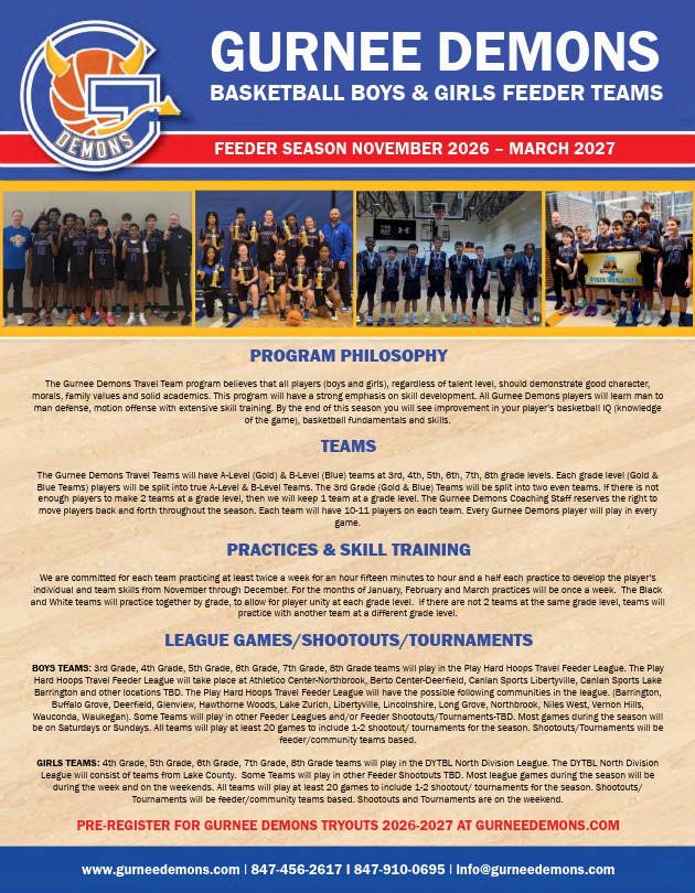 Gurnee Demons Feeder Tryouts 2026-2027